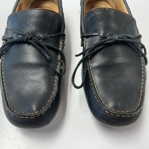 Mens Born Black Leather Moccasins Loafers Slip-on Hard Bottom Size 11 M M3726